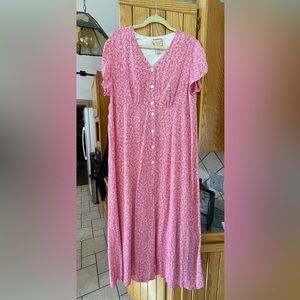 April Cornell Maxi Button Front Dress large